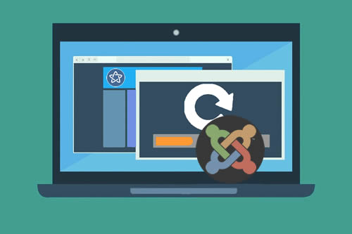 ilustración con un ordenador portatil realizando un backup